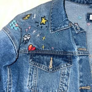 Forever 21 embroidered denim jacket